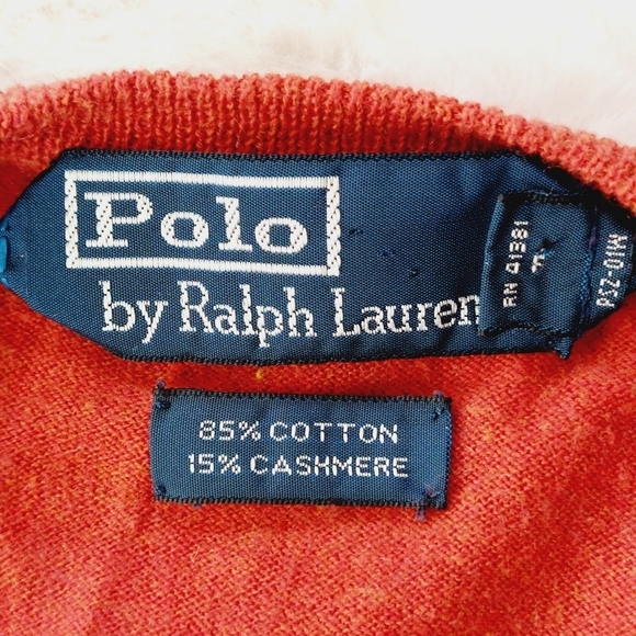 Ralph Lauren Polo Red V Neck Cotton Cashmere Knit Pullover Sweater P463 - Picture 6 of 8